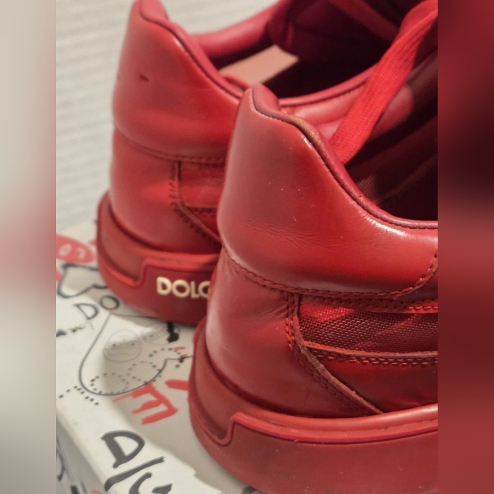 Dolce & Gabbana Unisex Portofino Red LowTop Sneakers US Mens Sz 6 /Wmns Size 7.5 - Picture 11 of 14